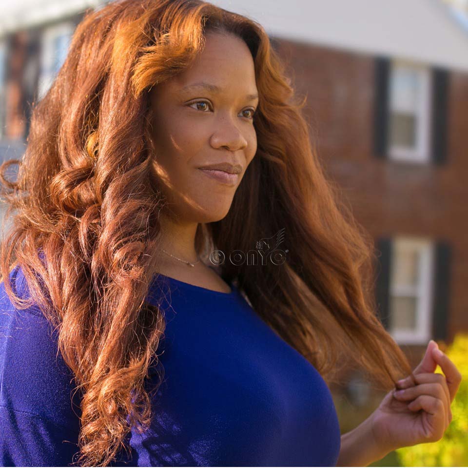 Beautiful Devin Wearing ONYC Hair Fro Out Kinky Straight Colored 5