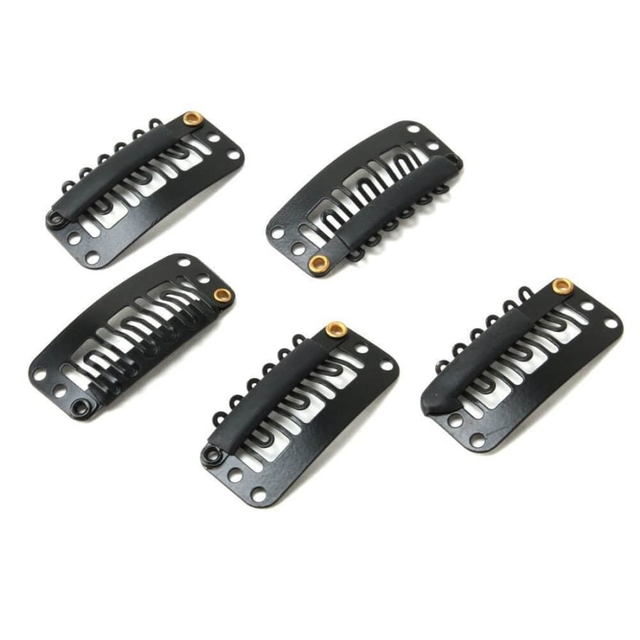 12 pcs Snap on wig clips  black