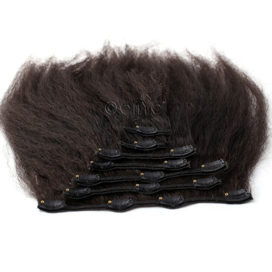 Kinky Straight Clip In Hair Extensions Virgin Hair No. 1 Best Kinky Straight Hair Clip Ins. Shop ONYC Hair Fro Out for Natural Hair Blow Out Clip Ins and Go from Blah to Fab in 5 minutes! ONYC Straight natural hair best blow out clip ins. ONYC Clip ins