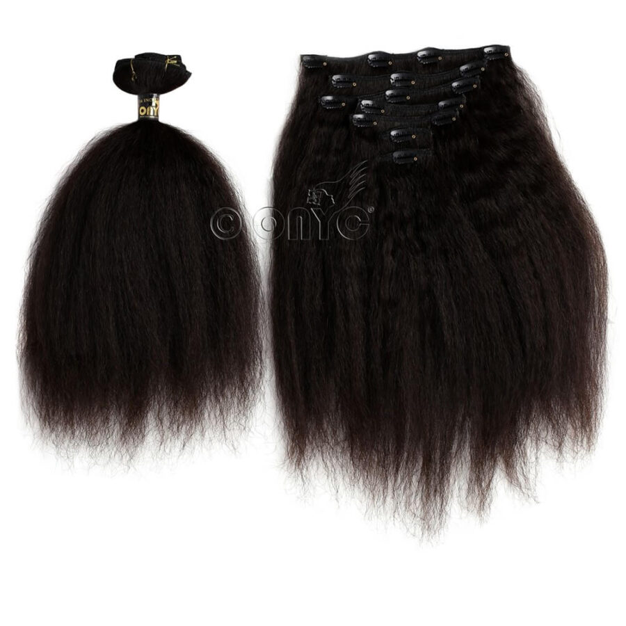 Kinky Straight Clip In Hair Extensions Blowout Virgin Hair! Shop the Best kinky straight hair extensions for short hair to long hair transformation. No. 1 Best Kinky Straight Hair Clip Ins for naturals. Shop ONYC Hair Kinky Bowout Fro-Out for Natural Hair Blow Out Clip Ins. Go from Blah to Fab in 5 minutes! ONYC Straight natural hair best blow out clip ins. ONYC Clip ins