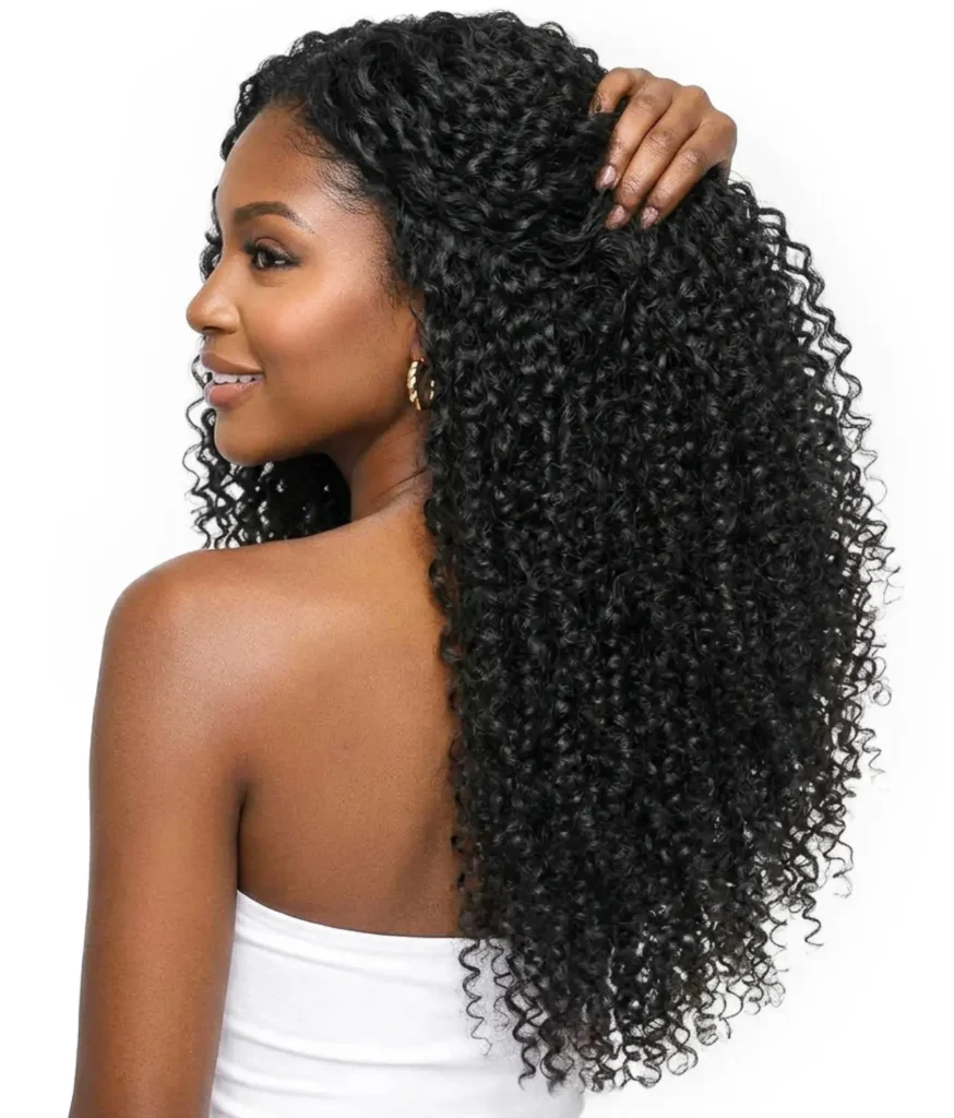 Model wearing premium ONYC® Single Drawn Burmese Curly Hair styled in soft, naturally graduated curls, showcasing an authentic Single Drawn Burmese Curly Bundle finish with realistic taper, beautiful movement, and natural-looking fullness. These Single Drawn Burmese Curly Hair Bundles are crafted from 100% Virgin Cuticle-Aligned Human Hair in Natural Black, presenting defined 3C to 4A-inspired curls with soft luster, realistic shrinkage, airy volume, and a lighter layered appearance. Designed for customers seeking Single Drawn Burmese Curly Hair with believable density variation and softly tapered ends, this premium Single Drawn Burmese Curly Human Hair creates a seamless natural-looking sew-in while maintaining soft movement and an authentic textured finish. ONYC® Single Drawn Burma Curls offer soft, touchable curls with naturally graduated density through the lengths, making them ideal for natural-looking sew-ins, custom wigs, closure installs, protective styles, and everyday curly looks. Featuring premium Natural Black Burmese Curly Hair, this texture blends beautifully with 3B, 3C, and 4A-inspired textures and provides a realistic curly silhouette without the highly uniform fullness of Double Drawn hair. Each Single Drawn Burmese Curly Hair Bundle is designed for customers who prefer natural taper, soft movement, lightweight volume, believable density variation, and a layered finish that closely resembles naturally growing curly hair. This Single Drawn Burmese Curly Human Hair delivers rich curl definition comparable to premium 3C curly hair and 3C to 4A curly hair extensions, making it suitable for shoppers searching for Single Drawn Burmese Curly Hair Bundles near me, Natural Black Burmese Curly Hair nearby, Single Drawn Burmese Curly Human Hair, and authentic Single Drawn Burmese curly sew-in hair. Ideal for Natural hair extensions for black hair and premium African American hair extensions, this texture is highlighted within ONYC® Single Drawn Burma Curls and supported by positive ONYC hair reviews, ONYC Burmese Curl reviews, detailed ONYC curly hair reviews, and strong ONYC hair ratings. Crafted from Burmese Virgin Hair using premium Cuticle-Aligned Human Hair, Virgin Hair, and Remy hair extensions, it delivers authentic Real human hair in a flawless Natural hair weave sew-in that is Well made, High-Quality, Realistic, Reusable, Tangle Free, Soft, Easy to use, Long-Lasting, Affordable, Worth the investment, Voluminous, Lightweight, Durable, Premium, Natural-looking, and beautifully layered, with naturally graduated density, realistic taper, softly tapered ends, touchable movement, and an airy full-bodied curl pattern, perfect for black hair, available with Local Pickup, Near Me, Nearby service in Washington DC and Maryland, Fast shipping, for sale to buy online with exclusive Deals on Hair Extensions.